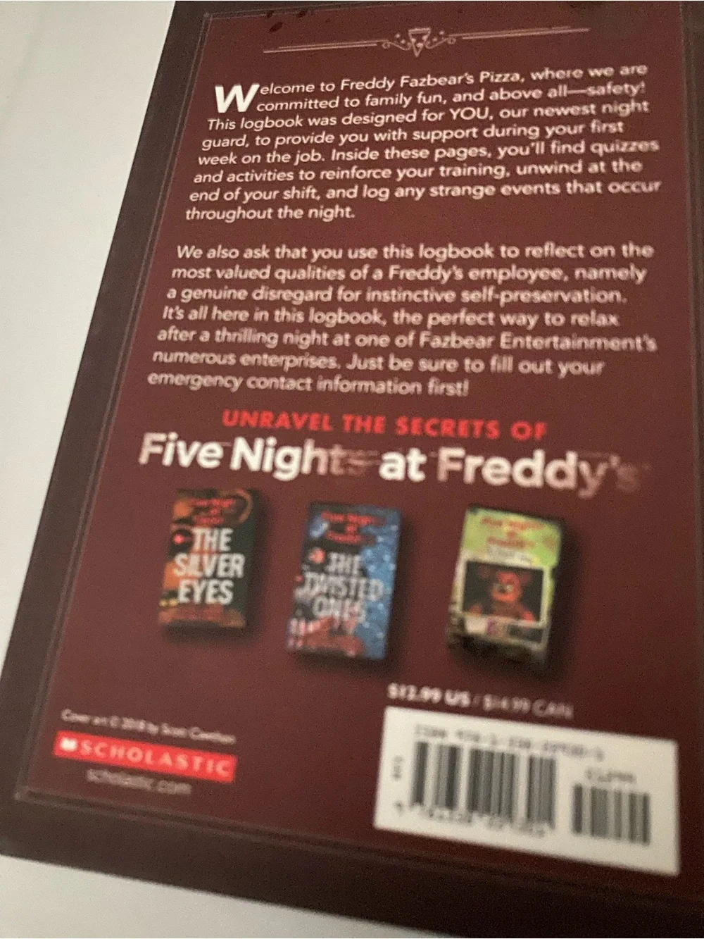 Scholastic Five Nights at Freddy's Brown and Purple Character Logbook